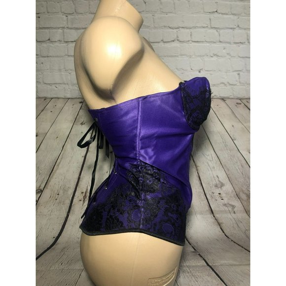 Satin & Mesh‎ Lace trim bustier multiple colors NEW - Picture 6 of 6